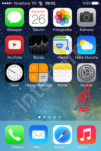 Ana ekranda bulunan 